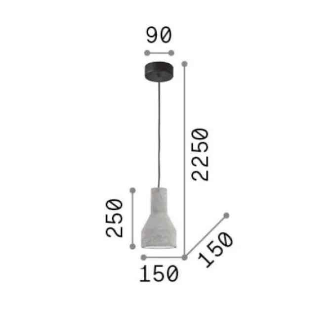 Schéma des dimensions de la suspension en béton OIL-1