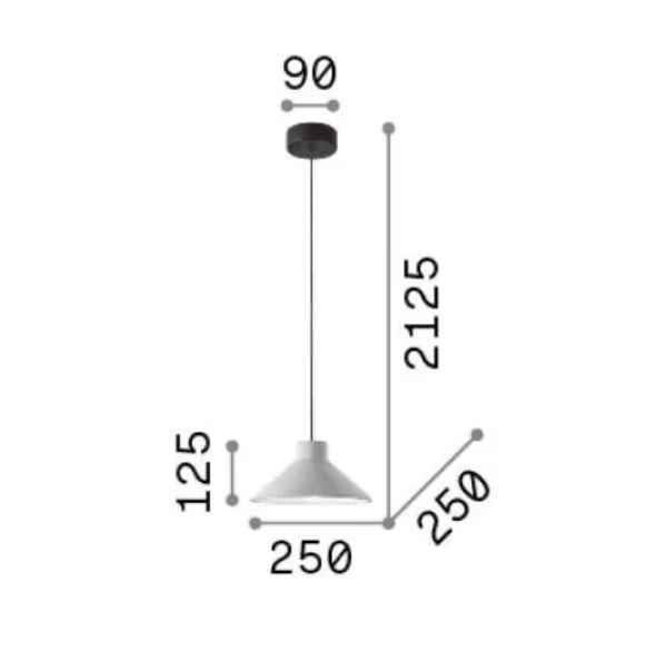 Schéma des dimensions de la suspension OIL-6 : modernité et robustesse en béton
