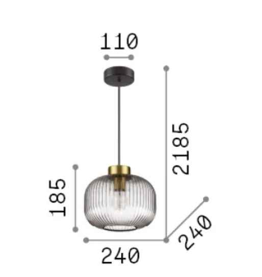 Suspension MINT - 2 - SP1 verre soufflé fumé - Suspension - Lumisign