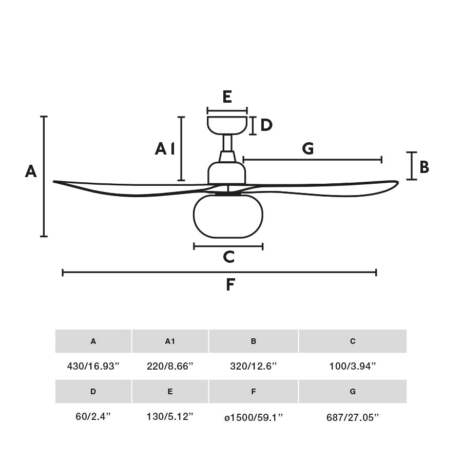 Ventilateur de plafond luminaire OUTWOOD blanc pales ABS finition chêne