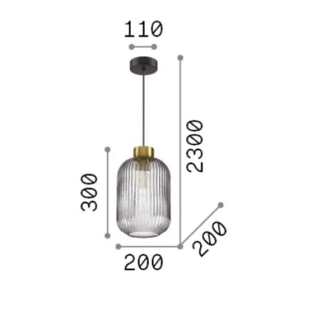 Suspension MINT-3-SP1 verre soufflé fumé