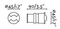 Dimensions en mm : Spot encastrable extérieur sol 24 volts LED KANE-2