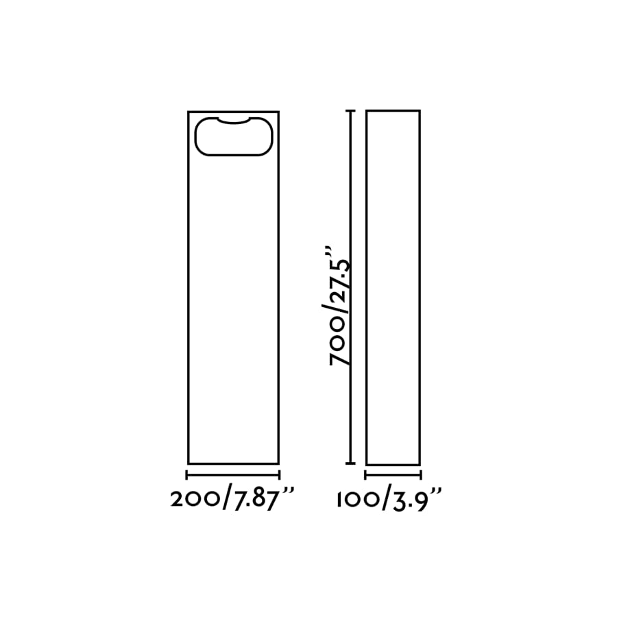 Borne extérieure LED en béton GLINT 700
