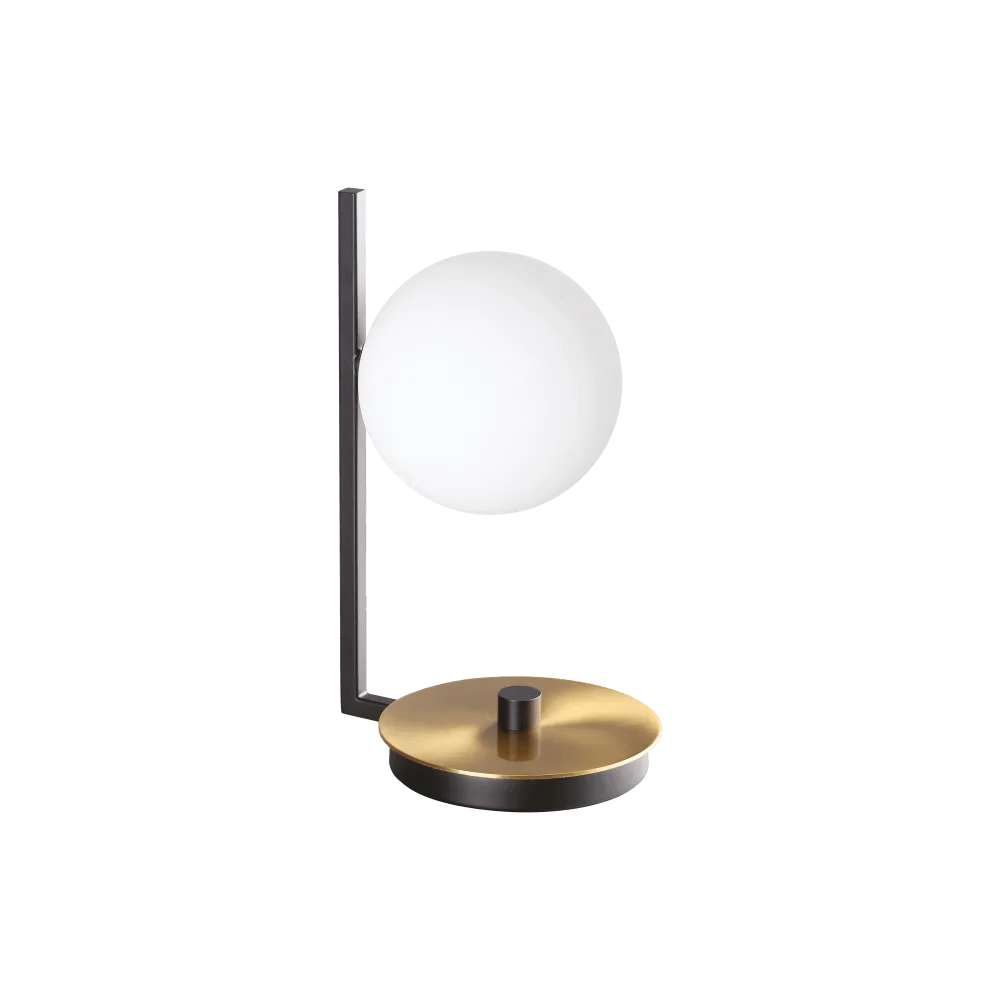 Lampe de table BIRDS verre soufflé premium fabriquée avec verre blanc soufflé et métal noir mat. Apportez élégance et lumière douce chez vous.