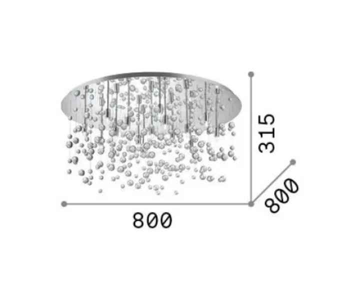 Plafonnier NEVE PL15 chrome et sphères de verre - Plafonnier - Lumisign