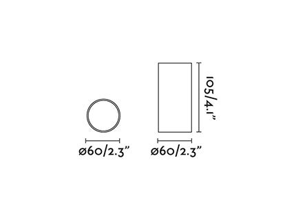 Dimensions Spot plafond en saillie STAN or satin