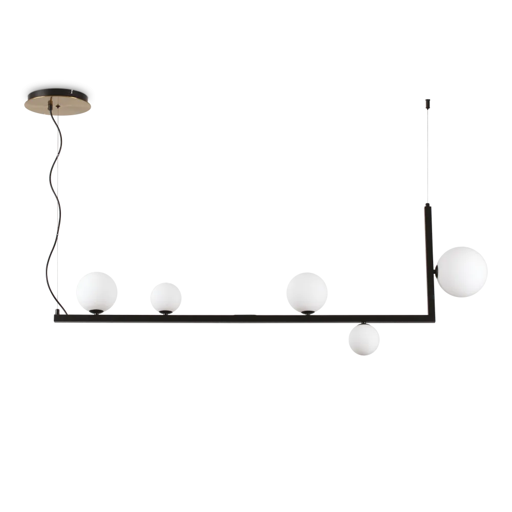 Suspension BIRDS 5 lampes en verres soufflés de qualité premium. Profitez d'un éclairage ajustable et élégant.