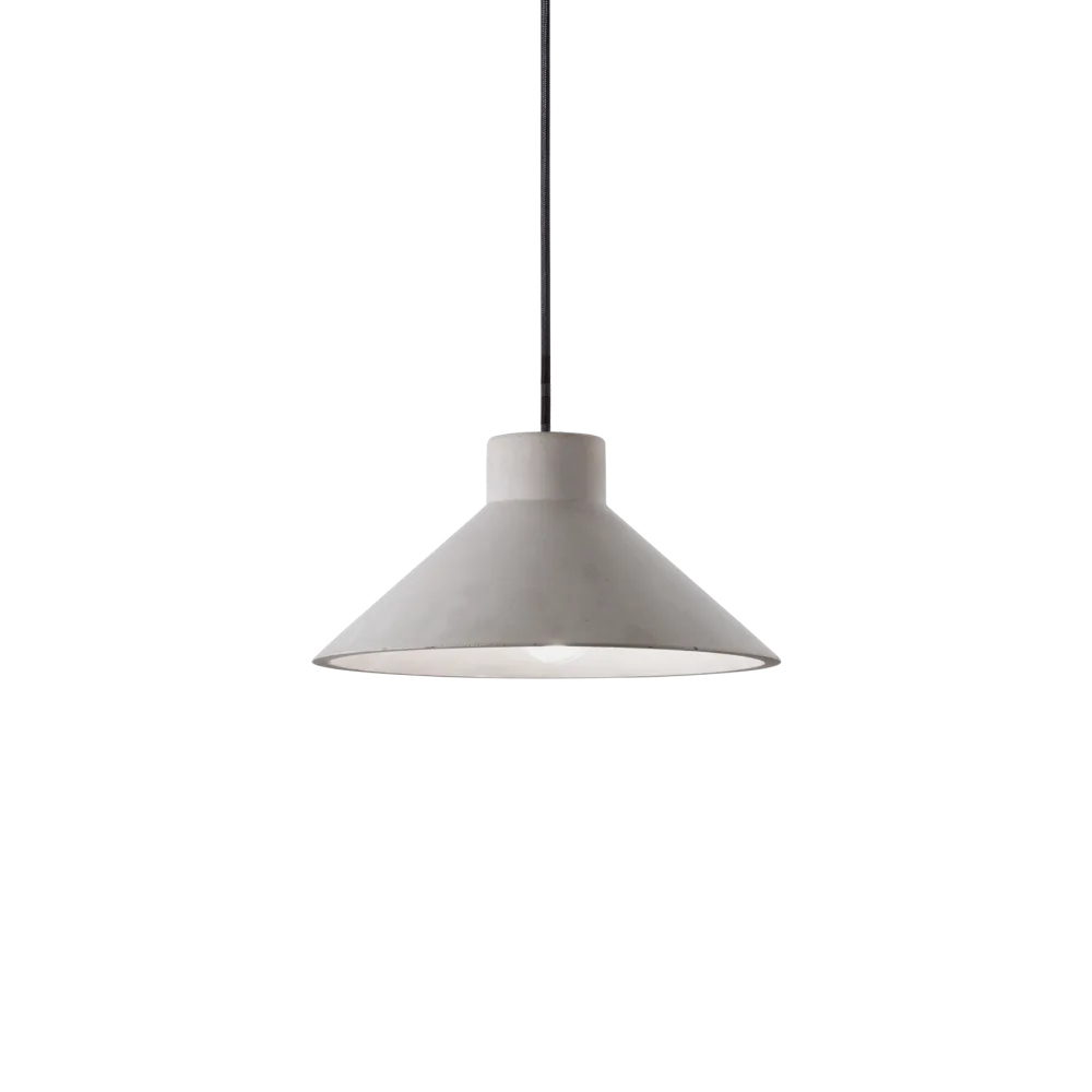 Suspension en béton OIL-6 - Design moderne avec structure en béton et métal noir mat. Hauteur ajustable de 375 à 2125 mm.