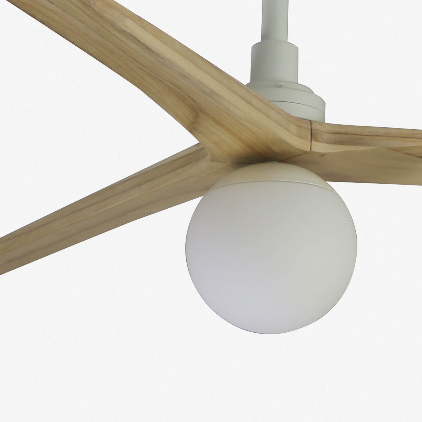 Ventilateur de plafond avec lampe KLIM-L Ø 1500 mm blanc pales chêne clair