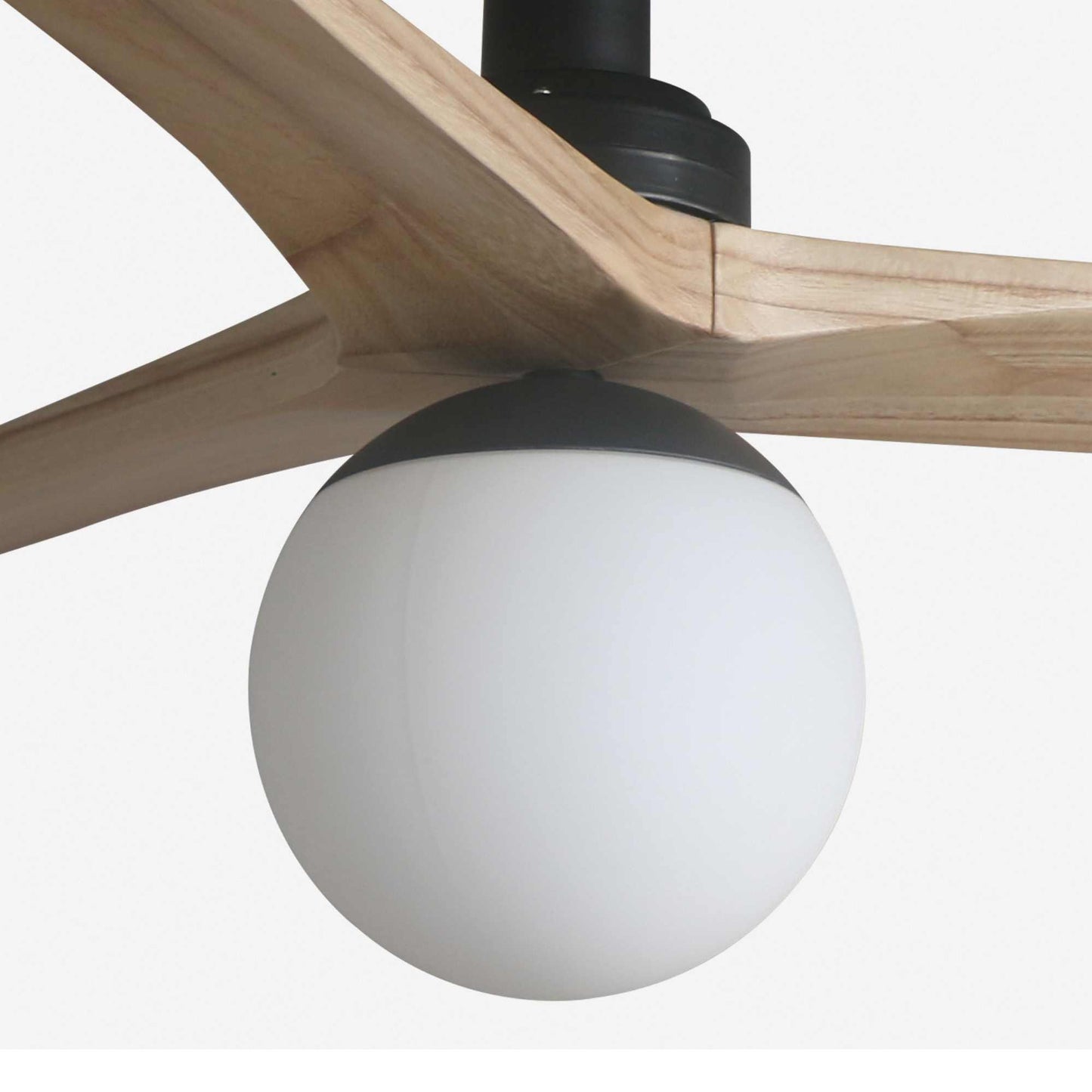 Ventilateur de plafond avec lampe KLIM-S Ø 925 mm noir pales chêne clair