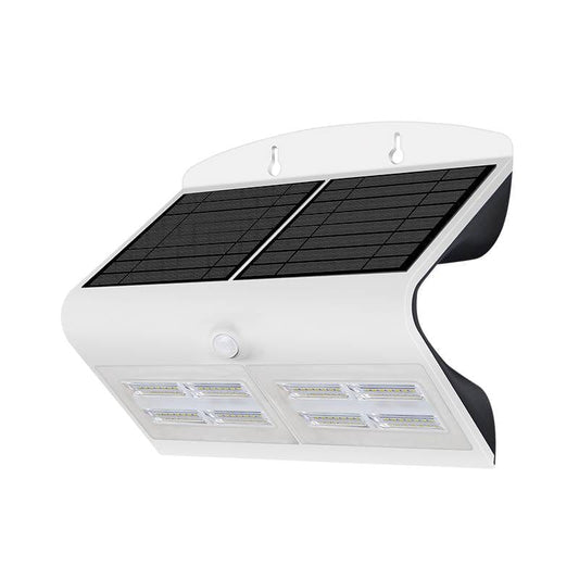 Applique murale extérieure Applique extérieure LED solaire avec détecteur 6.8W blanche Miidex Lumisign