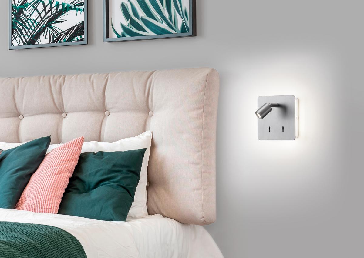 Applique liseuse Applique liseuse ROMEA USB nickel mat MDC Lumisign