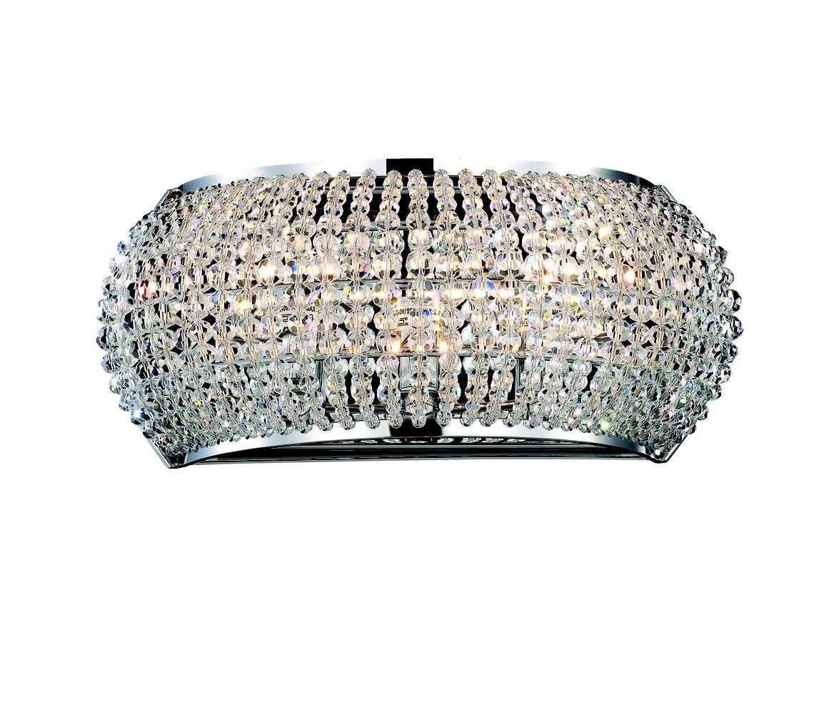 Applique murale PASHA chrome - Apportez une lumière douce et raffinée avec ses perles en cristal. Design élégant en métal chromé.