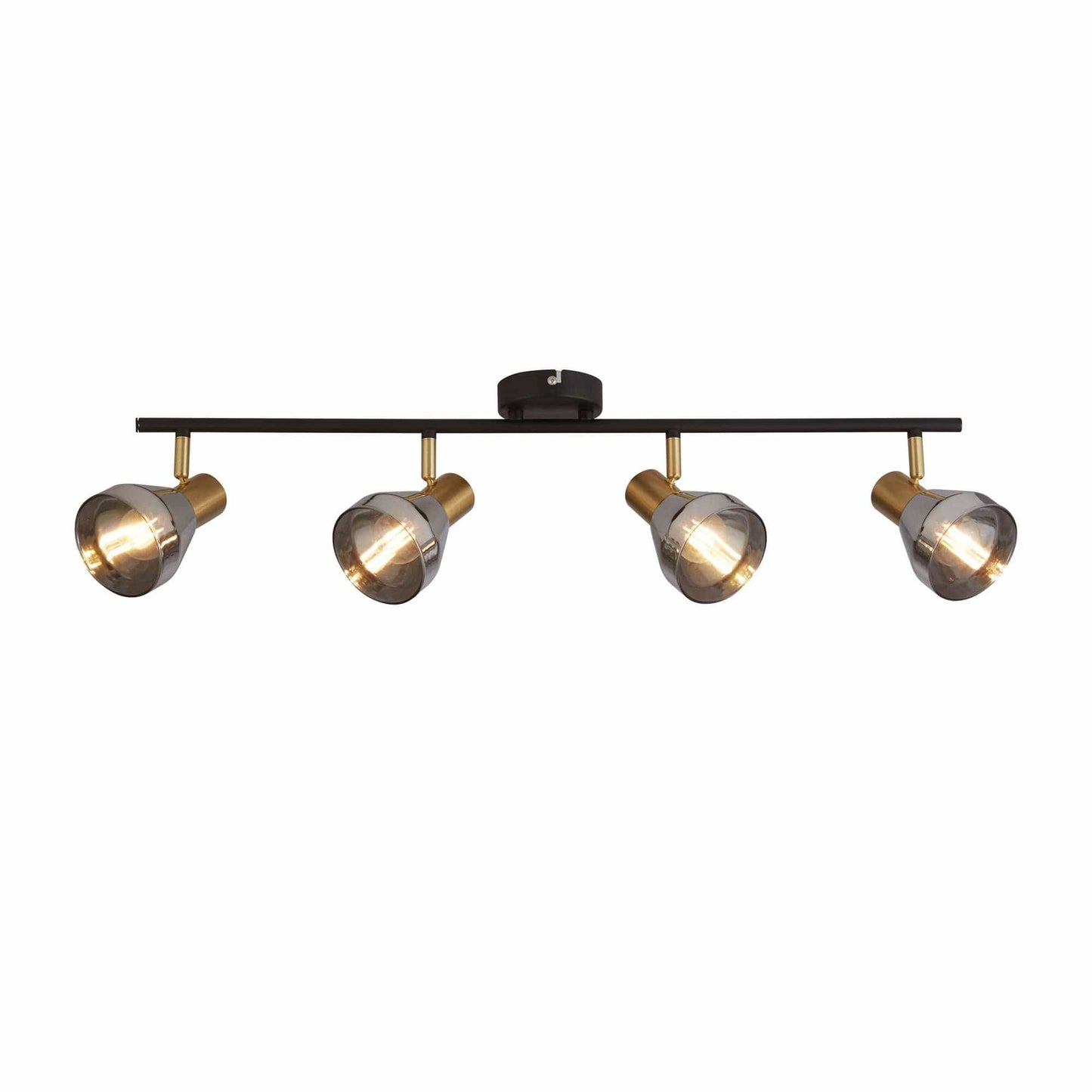 Spot en saillie Barre de spots WESTMINSTER-4 laiton et verre fumé Marque Searchlight Lumisign