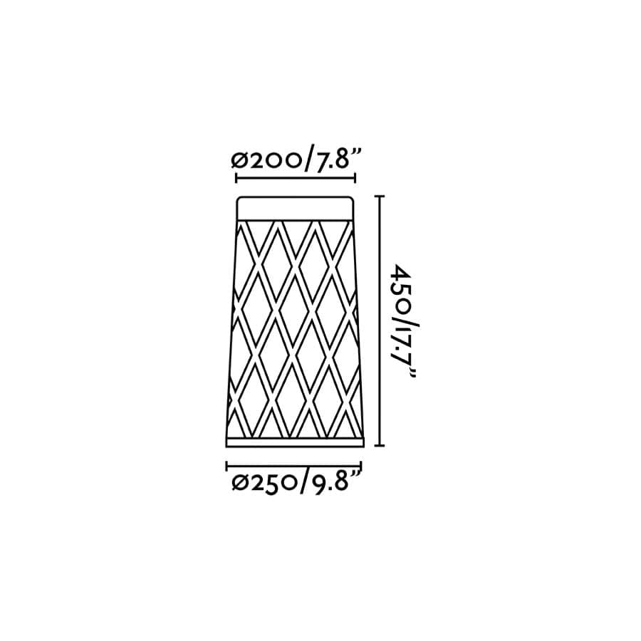 Schéma des dimensions de la borne extérieure LED SHADOW-450 : puissance et élégance pour vos nuits