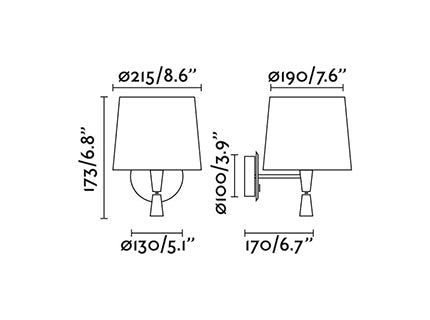 Applique de chevet avec liseuse SAMBA noir/jaune - Applique liseuse - Lumisign
