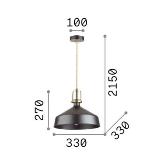 Schéma des dimensions de la suspension ERIS-2 blanche ou noire