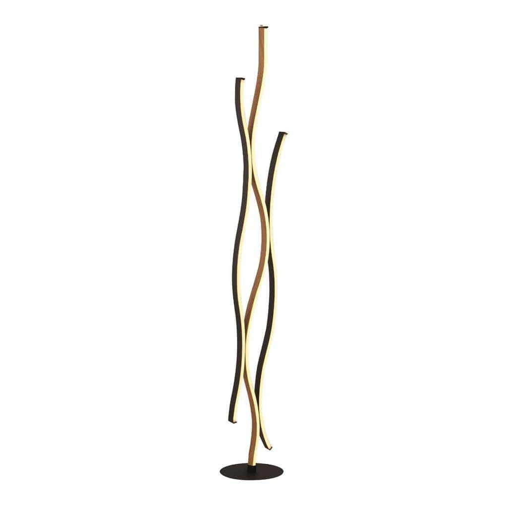 Lampadaire Lampadaire BLOOM noir et effet bois Marque Searchlight Lumisign