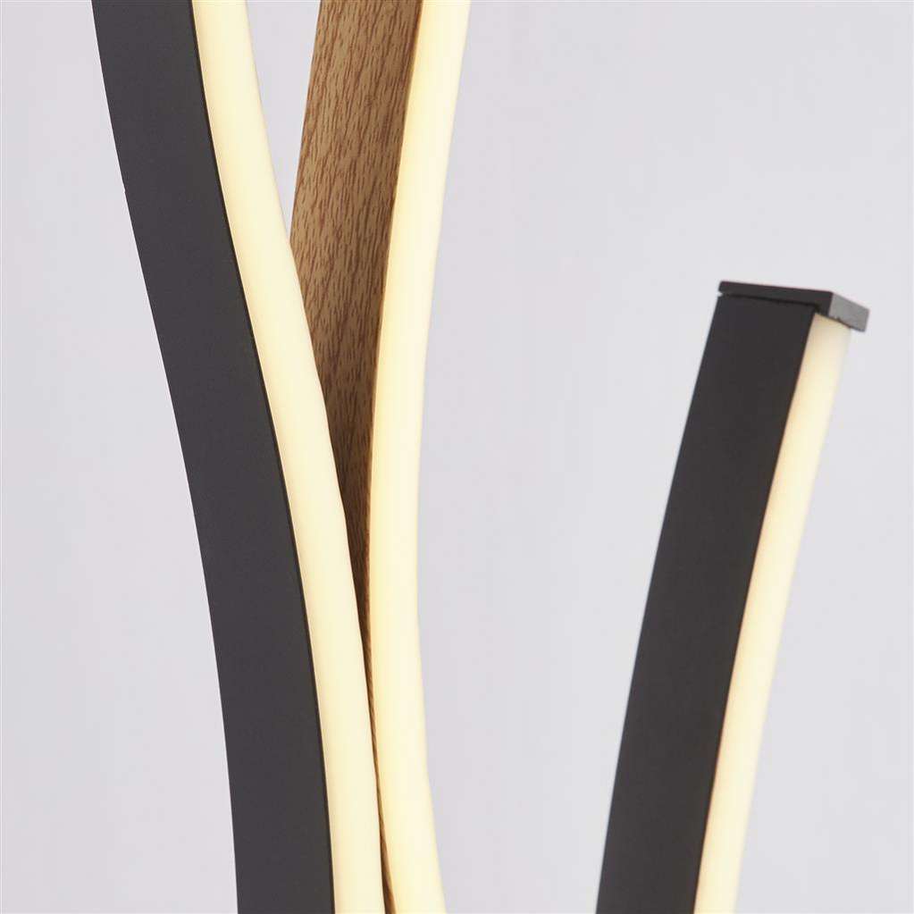 Lampadaire Lampadaire BLOOM noir et effet bois Marque Searchlight Lumisign