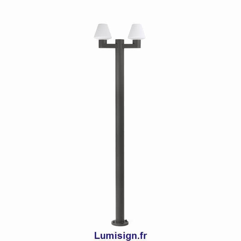 Lampadaire extérieur Lampadaire MISTU-2 deux lampes Faro Lumisign