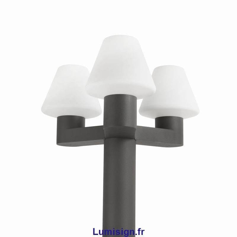 Lampadaire extérieur Lampadaire MISTU-3 trois lampes Faro Lumisign