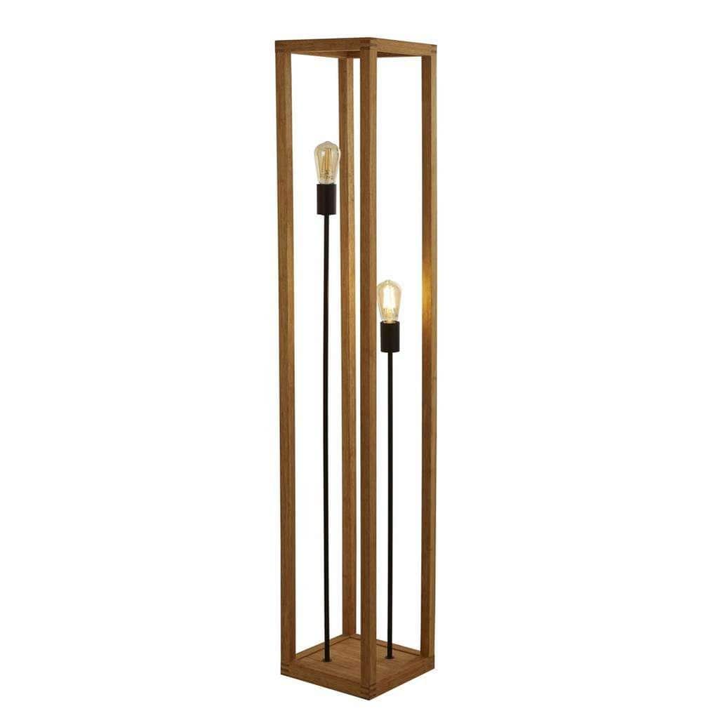 Lampadaire Lampadaire SQUARE bois naturel Marque Searchlight Lumisign