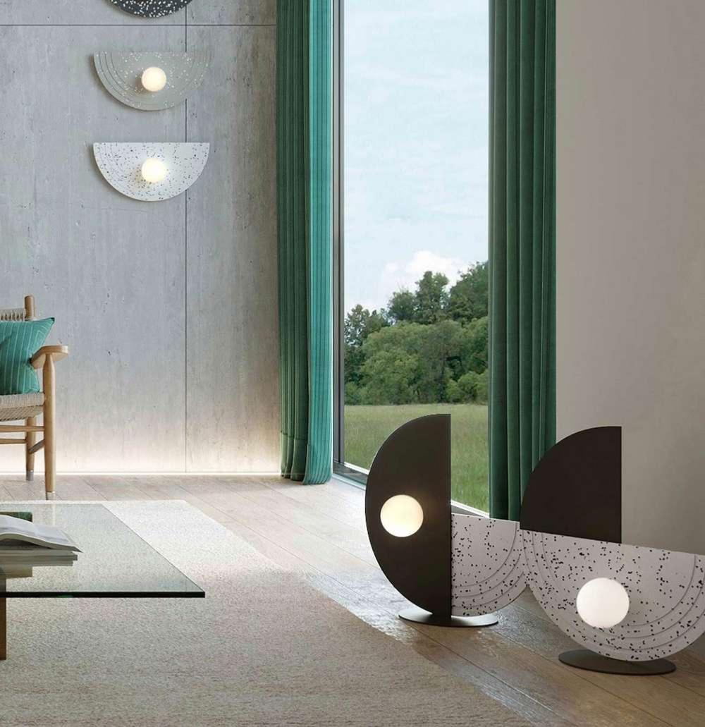 lampe a poser Lampe à poser REGINA terrazzo blanc sur noir Robin Lumisign