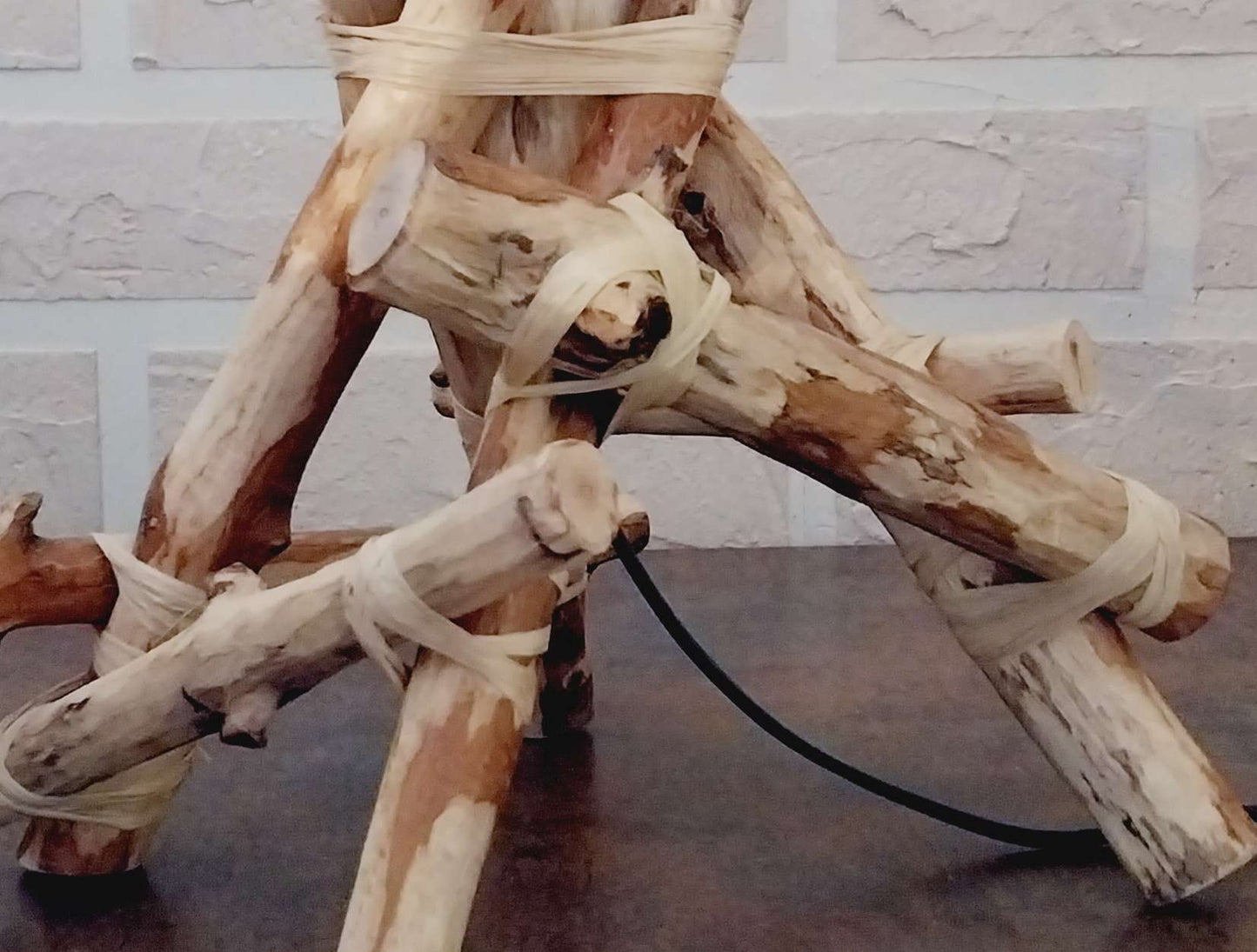 lampe a poser Lampe artisanale bois nature Haut 22 cm Lumisign Lumisign