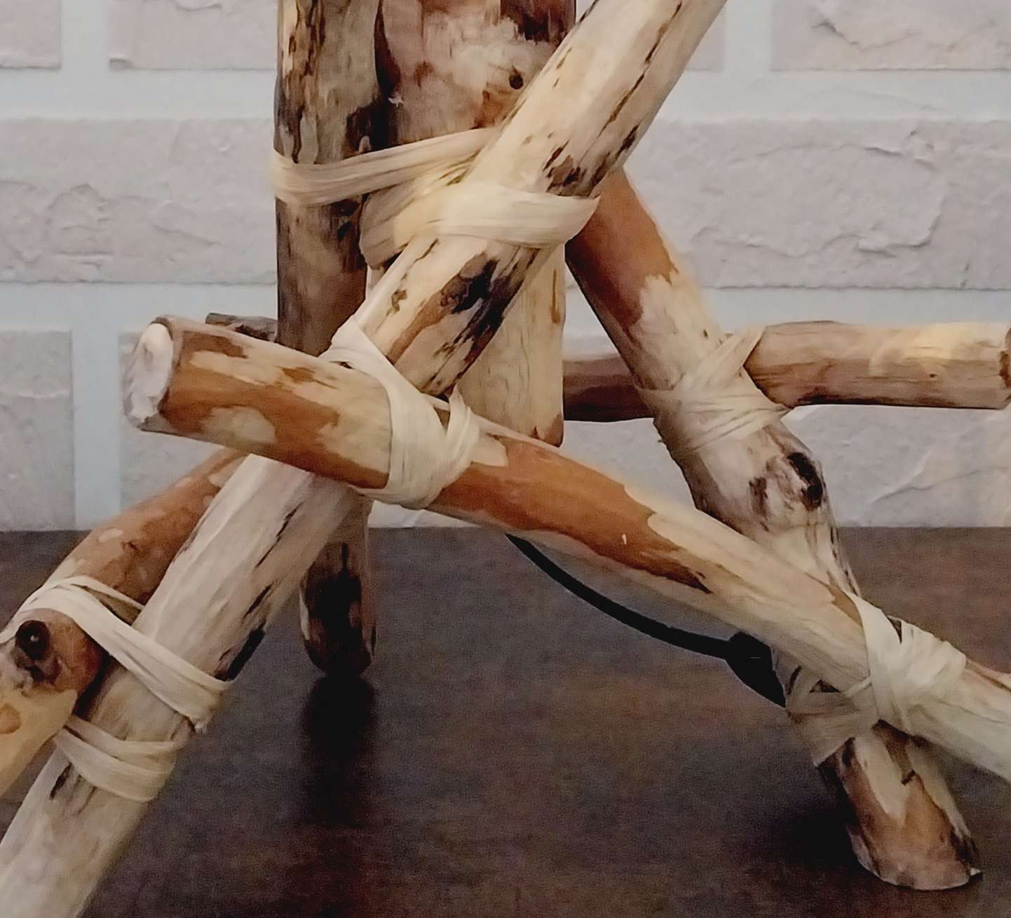 lampe a poser Lampe artisanale bois nature Haut 24 cm Lumisign Lumisign