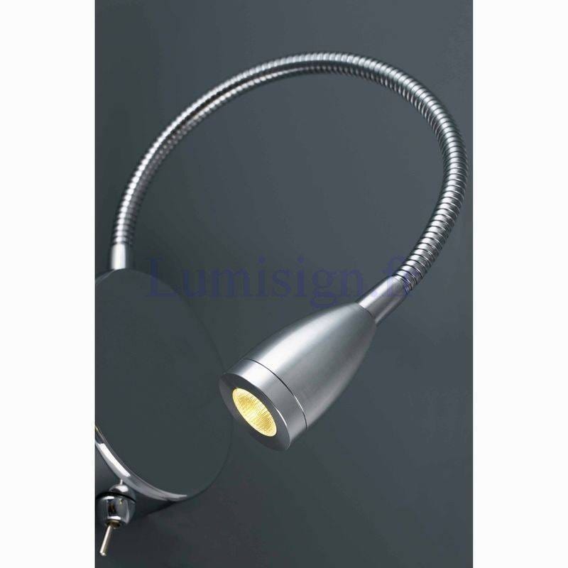 Applique liseuse Lampe liseuse flexible LOKE-1 chrome Faro Lumisign