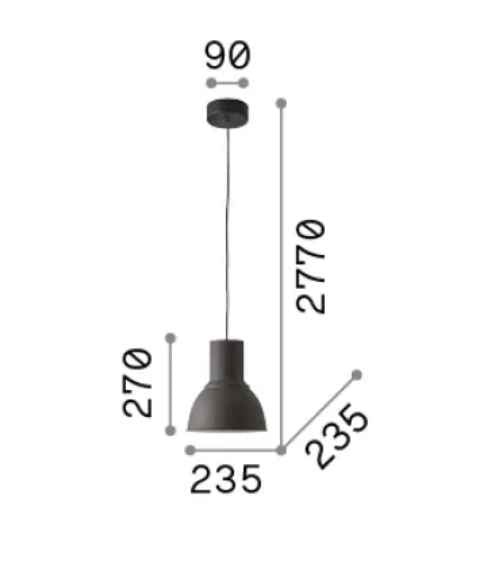 Schéma des dimensions de la suspension BREEZE Ø 235 : Légèreté et élégance pour votre intérieur.