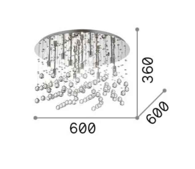 Plafonnier MOONLIGHT PL12 chrome et pampilles de cristal - Plafonnier - Lumisign
