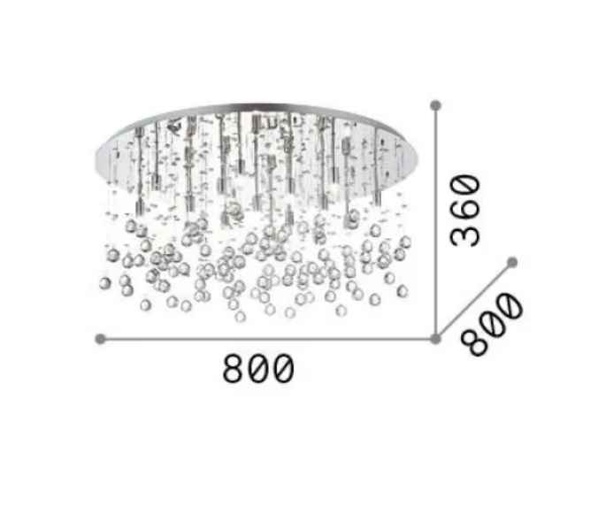Plafonnier MOONLIGHT PL15 chrome et pampilles de cristal - Plafonnier - Lumisign