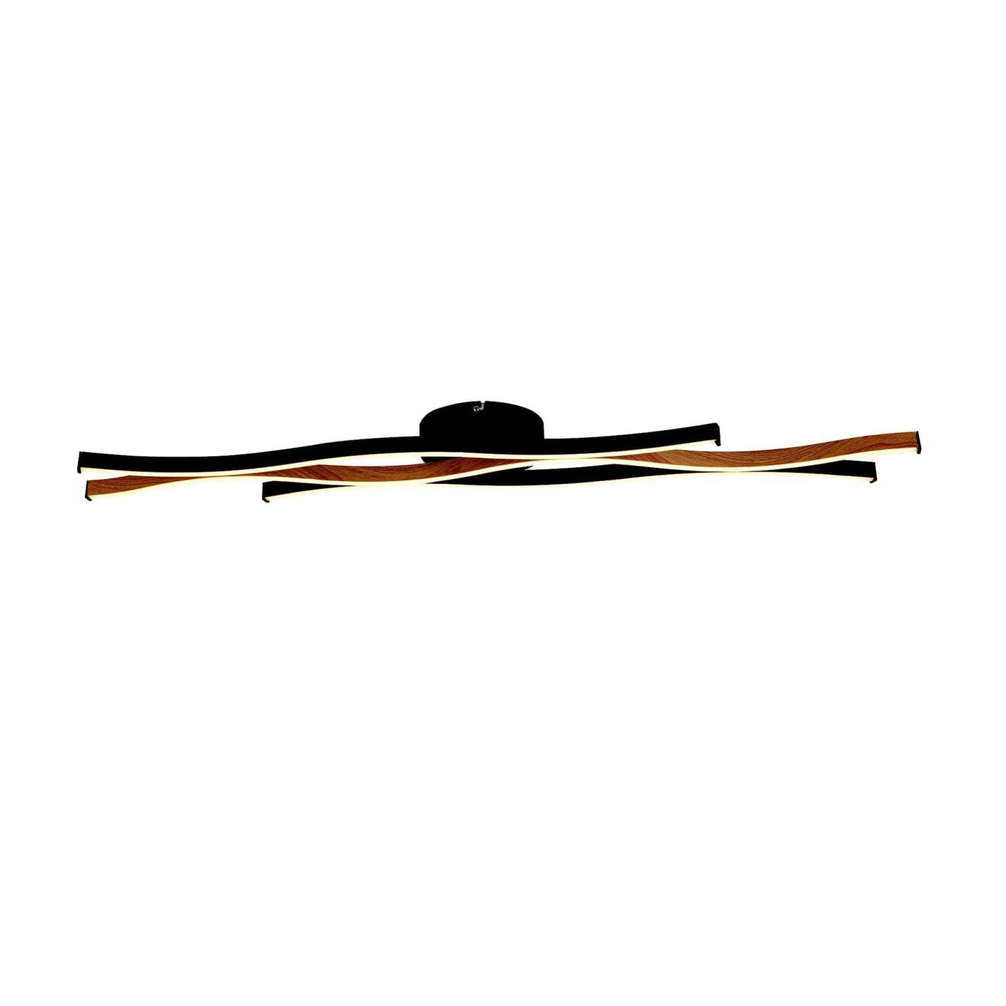 Plafonnier Plafonnier BLOOM noir et effet bois Marque Searchlight Lumisign