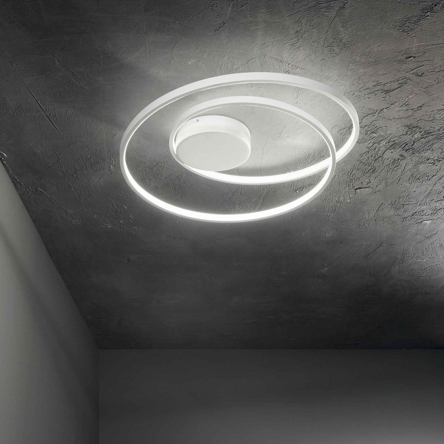 Plafonnier Oz blanc LED 47 watts - Éclairage puissant 5100LM. Design métal verni et dimmable.