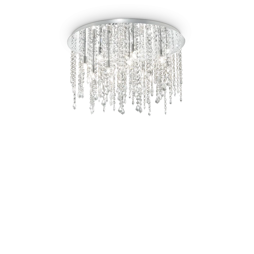 Résolvez l’éclairage inefficace avec notre Plafonnier ROYAL PL12 chrome et pampilles de cristal. Design raffiné et lumière brillante.