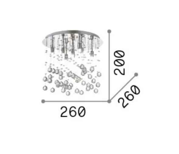 Plafonnier MOONLIGHT PL5 chrome et pampilles de cristal - Plafonnier - Lumisign