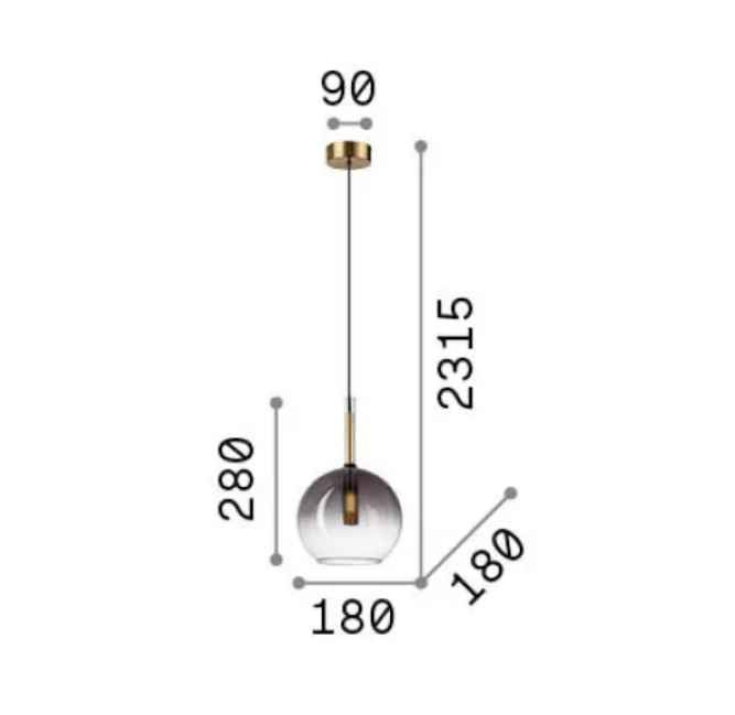 Schéma des dimensions de la suspension EMPIRE Sfera