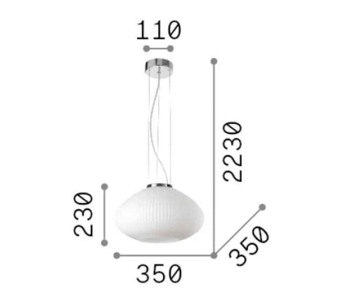 Suspension PLISSE verre soufflé Ø 35 ou 45