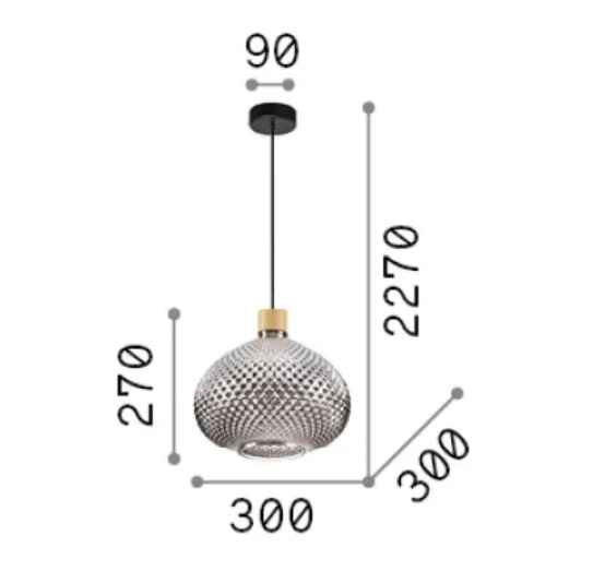 Détail Suspension BERGEN SP3 verre soufflé
