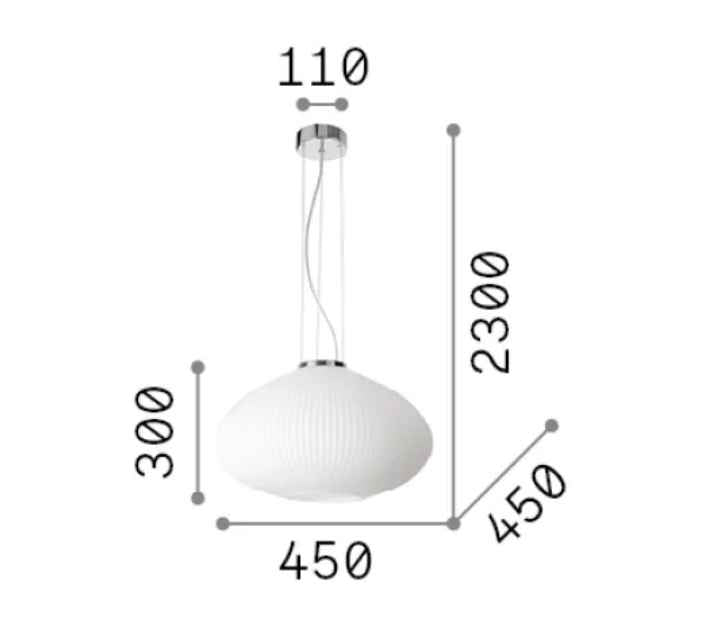 Suspension PLISSE verre soufflé Ø 35 ou 45