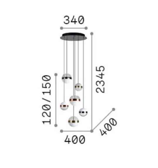 Suspension GALAXY 6 lampes