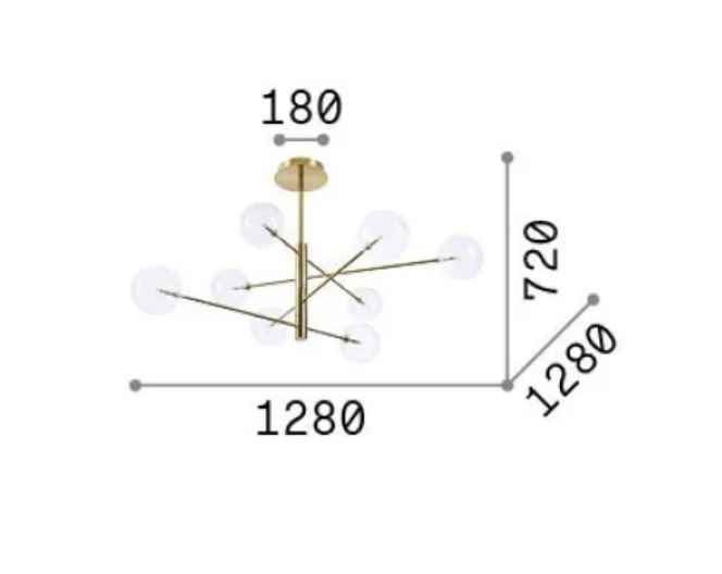 Suspension EQUINOXE 8 verres transparents