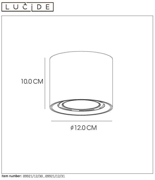 Spot en saillie Spot en saillie FEDLER rond noir LED Dim to warm Lucide Lumisign