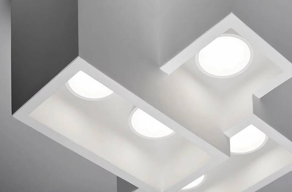 Spot en saillie Spot en saillie HERAEA-5 plâtre Sforzin Lumisign