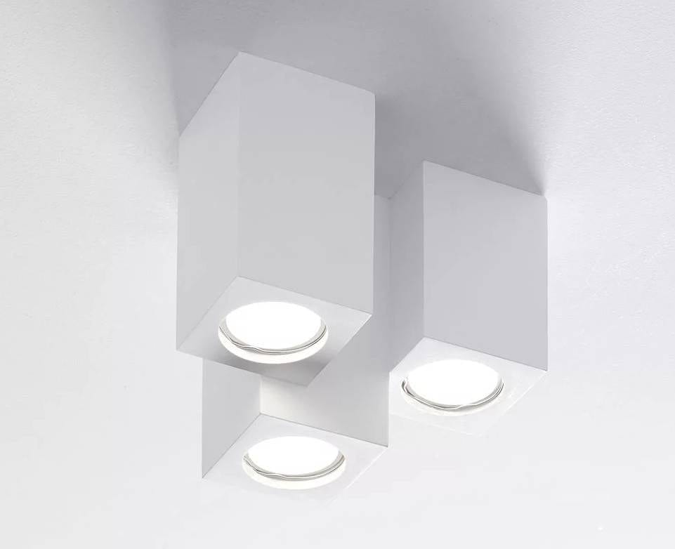 Spot en saillie Spot en saillie PELLA-3 plâtre Sforzin Lumisign