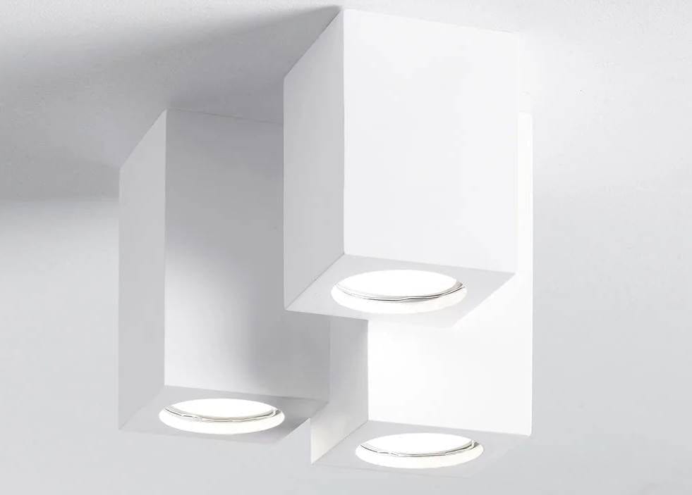Spot en saillie Spot en saillie PELLA-3 plâtre Sforzin Lumisign