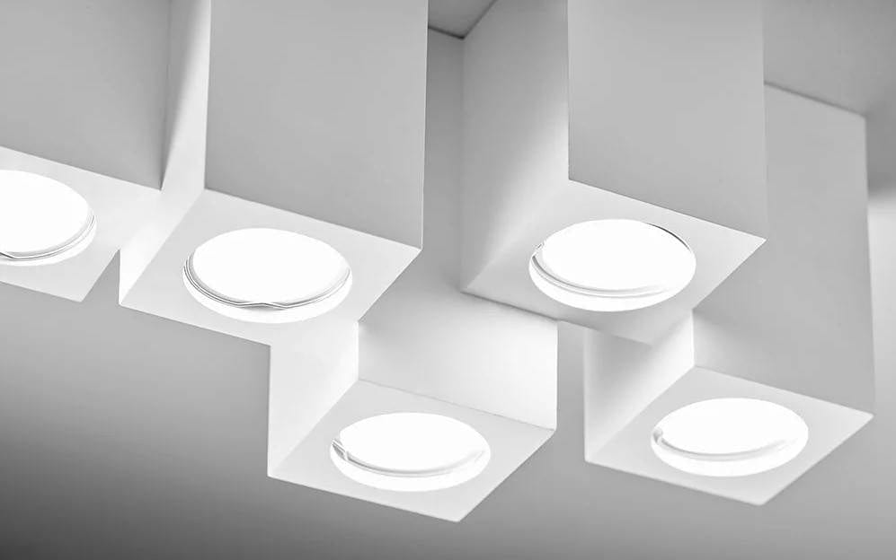 Spot en saillie Spot en saillie PELLA-5 plâtre Sforzin Lumisign