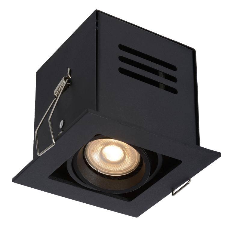Spot encastrable Spot encastrable et orientable GU10 CHIMNEY-1 noir Lucide Lumisign