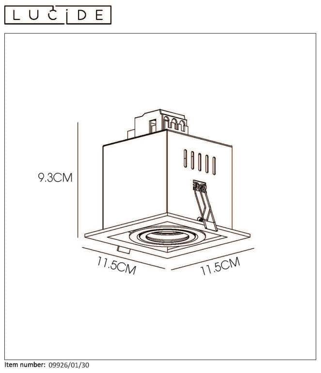 Spot encastrable Spot encastrable et orientable GU10 CHIMNEY-1 noir Lucide Lumisign